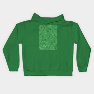 Valentine's Doodle Shirt (green) Kids Hoodie